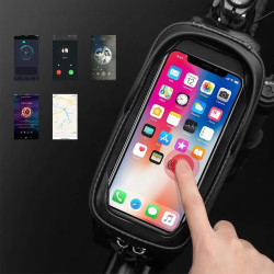 ROCKBROS Sacoche Vélo Smartphone ≤6,8'' Étanche, Support Cadre VTT, Écran Tactile, Pochette Pratique