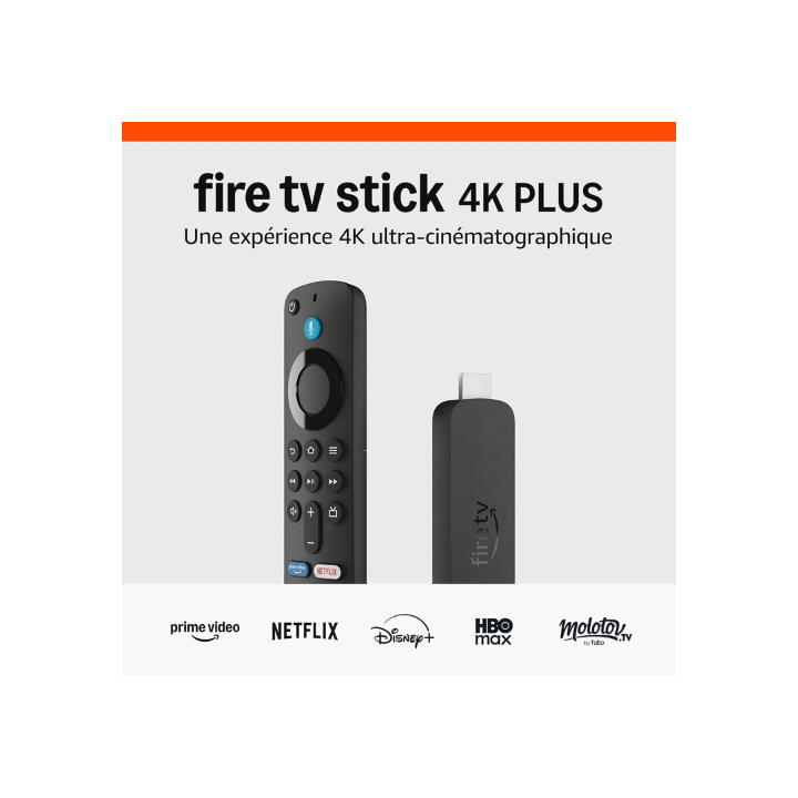 Amazon Fire TV Stick 4K PLUS Streaming Full HD 1080p WiFi Alexa Télécommande vocale Netflix YouTube Disney+ HDMI Compact