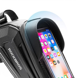 ROCKBROS Sacoche Vélo Smartphone ≤6,8'' Étanche, Support Cadre VTT, Écran Tactile, Pochette Pratique