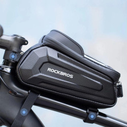 ROCKBROS Sacoche Vélo Smartphone ≤6,8'' Étanche, Support Cadre VTT, Écran Tactile, Pochette Pratique