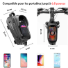 ROCKBROS Sacoche Vélo Smartphone ≤6,8'' Étanche, Support Cadre VTT, Écran Tactile, Pochette Pratique