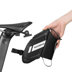 Sacoche de Selle ROCKBROS 1.5 L pour Vélo, Porte-Bouteille, Étanche et Réfléchissante, Compatible VTT et Vélo de Route