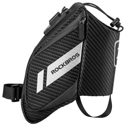 Sacoche de Selle ROCKBROS 1.5 L pour Vélo, Porte-Bouteille, Étanche et Réfléchissante, Compatible VTT et Vélo de Route
