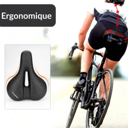 Selle Vélo Confort ROCKBROS Gel Ergonomique avec Amortisseur Double Ressort Universelle Respirante Noir