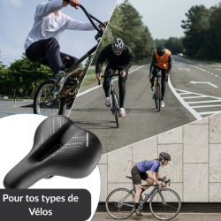 Selle Vélo Confort ROCKBROS Gel Ergonomique avec Amortisseur Double Ressort Universelle Respirante Noir