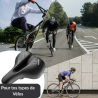 Selle Vélo Confort ROCKBROS Gel Ergonomique avec Amortisseur Double Ressort Universelle Respirante Noir