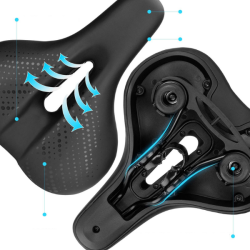 Selle Vélo Confort ROCKBROS Gel Ergonomique avec Amortisseur Double Ressort Universelle Respirante Noir