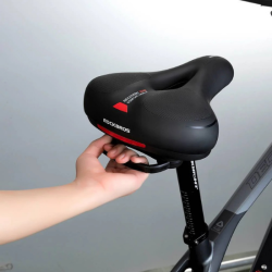 Selle Vélo Confortable Gel, Mousse à Mémoire, Absorption Chocs, Ergonomique, Réfléchissante, Universelle VTT/Route