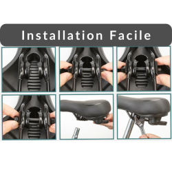 Selle Vélo Confortable Gel, Mousse à Mémoire, Absorption Chocs, Ergonomique, Réfléchissante, Universelle VTT/Route