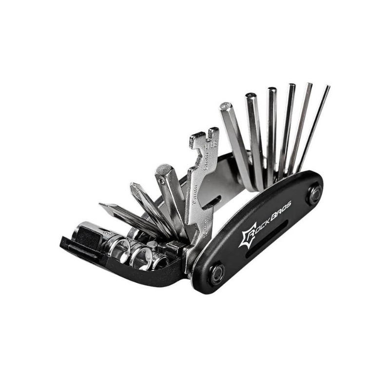 ROCKBROS Kit de Réparation Vélo 16 en 1 Multifonctions Noir