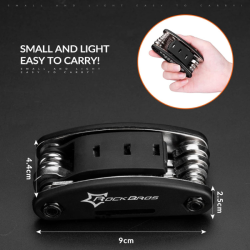 ROCKBROS Kit de Réparation Vélo 16 en 1 Multifonctions Noir