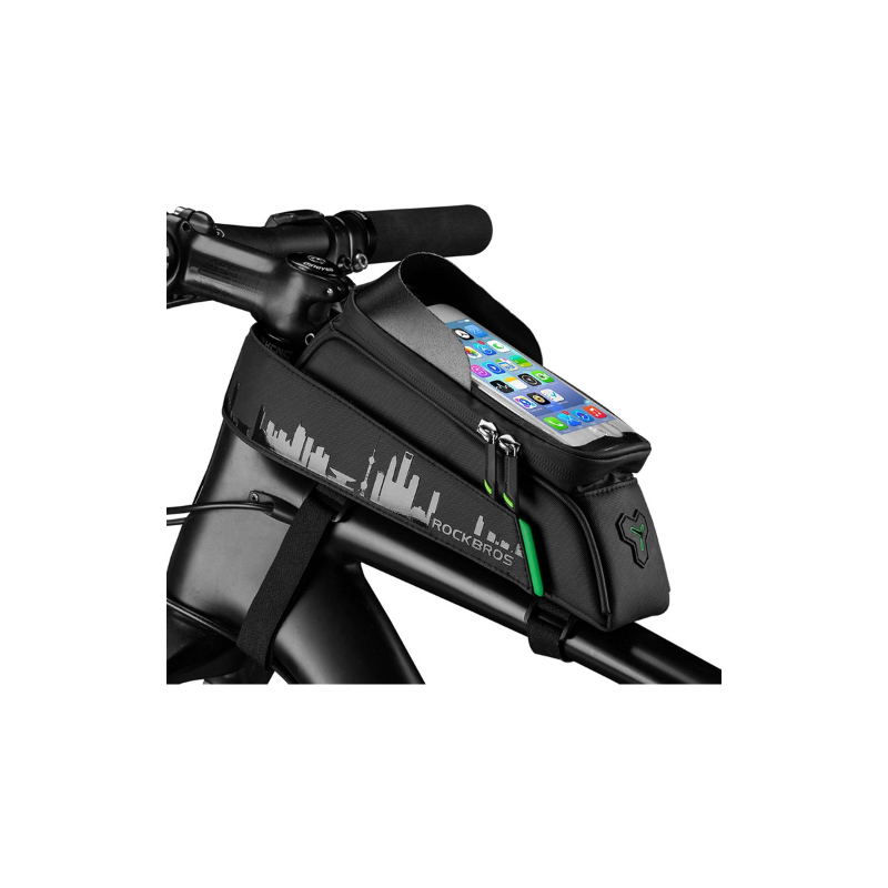 ROCKBROS Sacoche Cadre Vélo 1,5L Support Téléphone Étanche