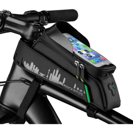 ROCKBROS Sacoche Cadre Vélo 1,5L Support Téléphone Étanche