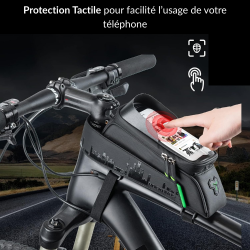 ROCKBROS Sacoche Cadre Vélo 1,5L Support Téléphone Étanche